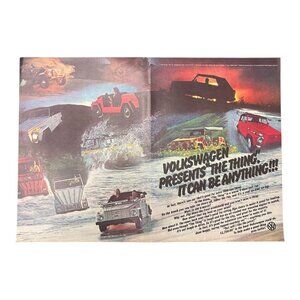 1973 VW Volkswagen Thing SUV Convertible 16x10 Vintage Print Ad 70s Wall Art
